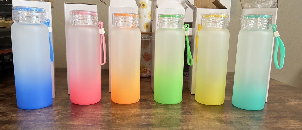 16OZ Frosted Water Bottle GLASS