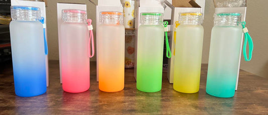 16OZ Frosted Water Bottle GLASS